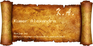 Kumer Alexandra névjegykártya
